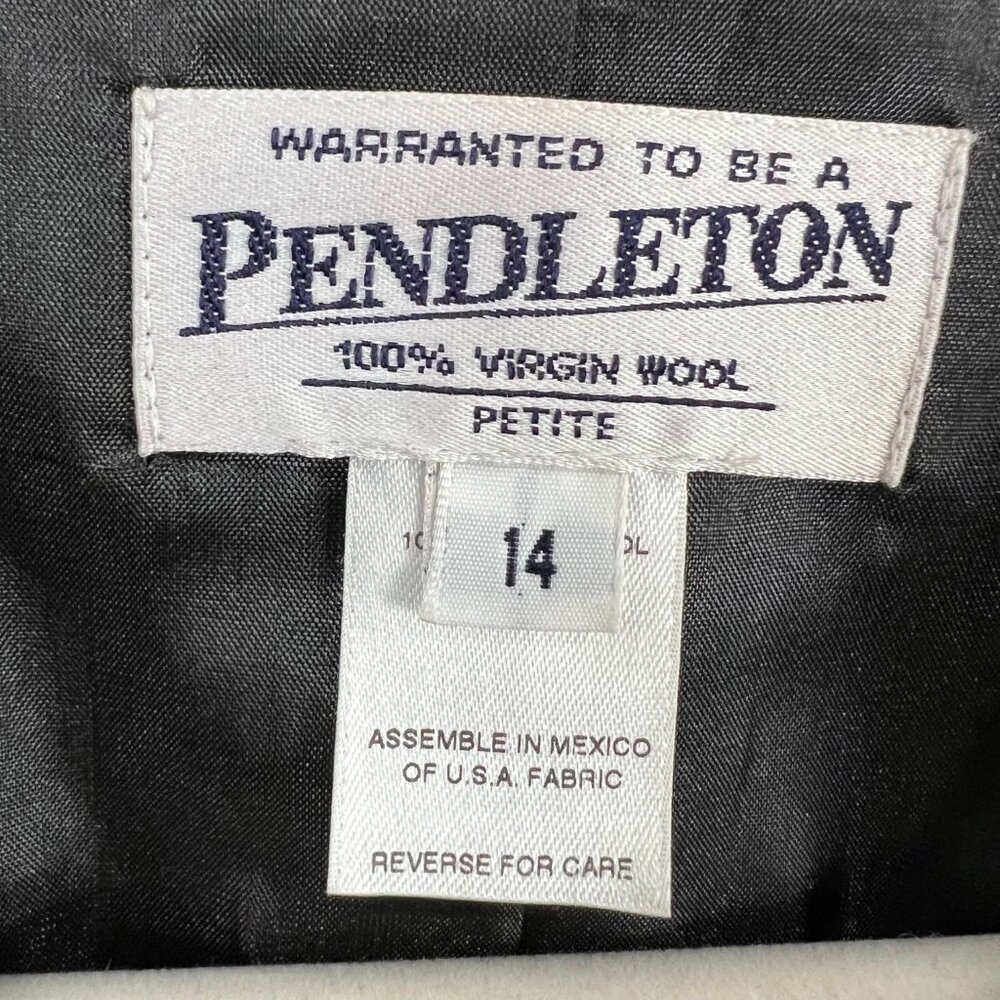 Pendleton 100% Wool Blazer 3 Button Brown Size 14… - image 2